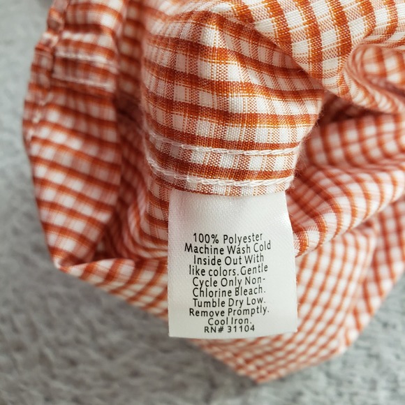 Ocean Coast Shirt Mens Medium Red White‎ Check Button Up Short Sleeve Pockets - Picture 9 of 14